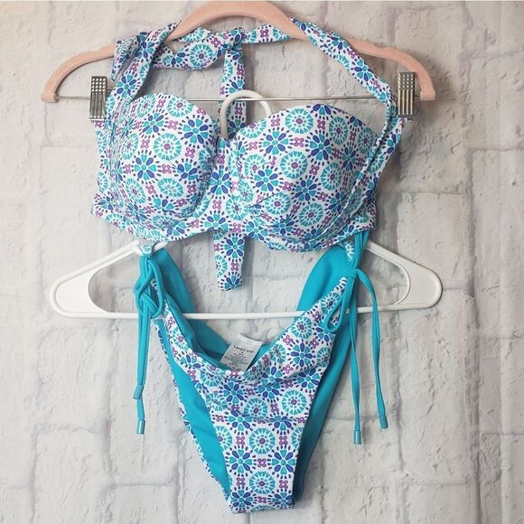 Lands' End Other - LANDS' END 2PC Bikini Set Reversible Bottoms 34D 10/12